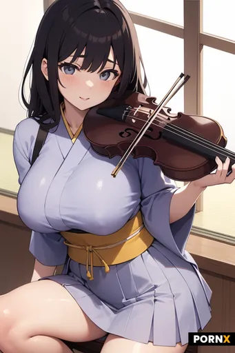 japanese female violinist huge bust   micro skirt   32  years old