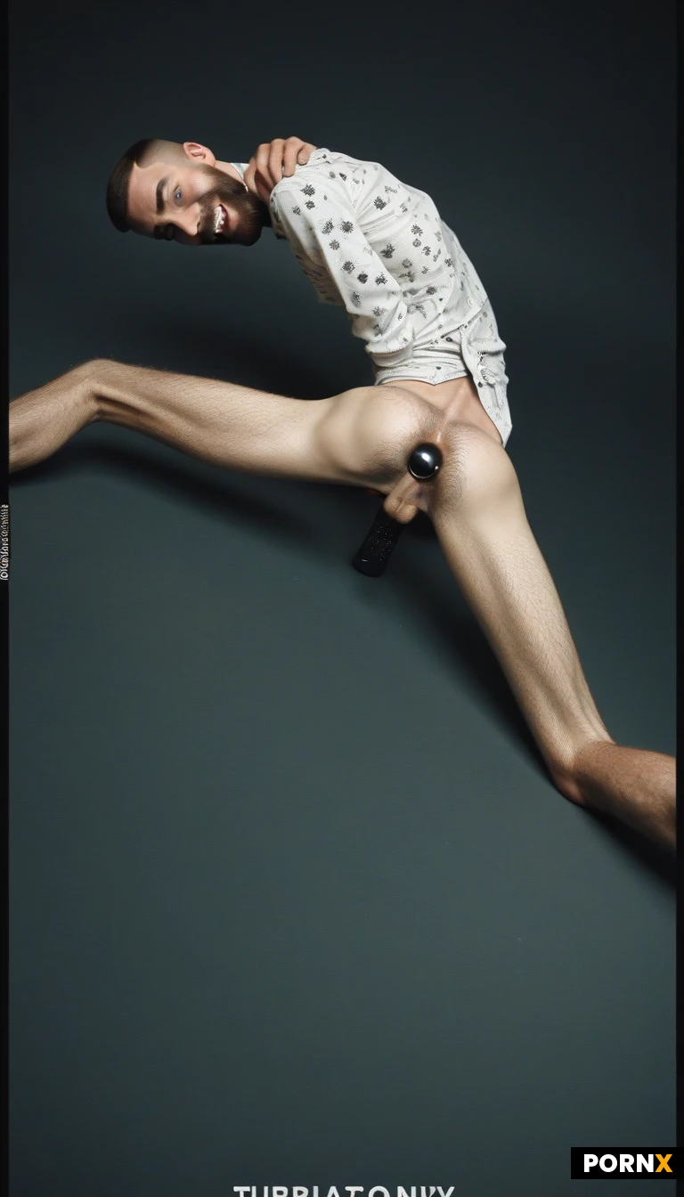 (Gay:1.0),(Cute_Man:1.2),((solo Male)),(handsome,masculine:1.1)
((Backview ,knee up:1.2),through legs:1.2),perspective,((anal dildo in ass up :1.3),kneeling:1.2),(anus from behind:1.2),((turning back on side, head on shoulder:1.2):1.2), (spreading legs:1.1),(better hands),intricate_gestures
(Lovely laughing,better teeth :1.2),ahegao,(open mouth:0.5), buzz_cut,(beard:1.1)
(((skinny_adult:1.3), hairy_legs:1.3):1.3),(vest, open white shirt:1.2),(black socks,black shoes:0.5),dripping wet precum,knee up ,against wall
<lora:055:0.8>,((( flaccid penis:1.2) :1.2):1.2), (testicles:1.2)
Penis,<lora:bettercocks:0.8>
<lora:fixhands:0.8>(highly_detailed_eyes:1.0),(intricate_details:1.0),(shot_on_85mm_at_f/2.8,8k:1.0),(sharp_focus:1.0), (visible_skin_texture:1.0),(film_grain:1.0),(masterpiece, best quality, highres, absurdres)