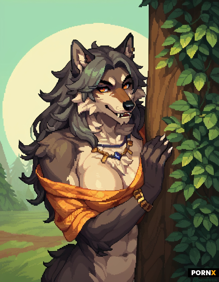 wolf furry posing seductively