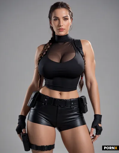 A confident female adventurer with an hot body