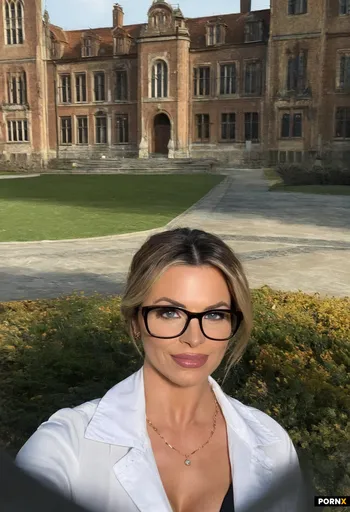 30 year old woman professor college campus eye contact 2010s