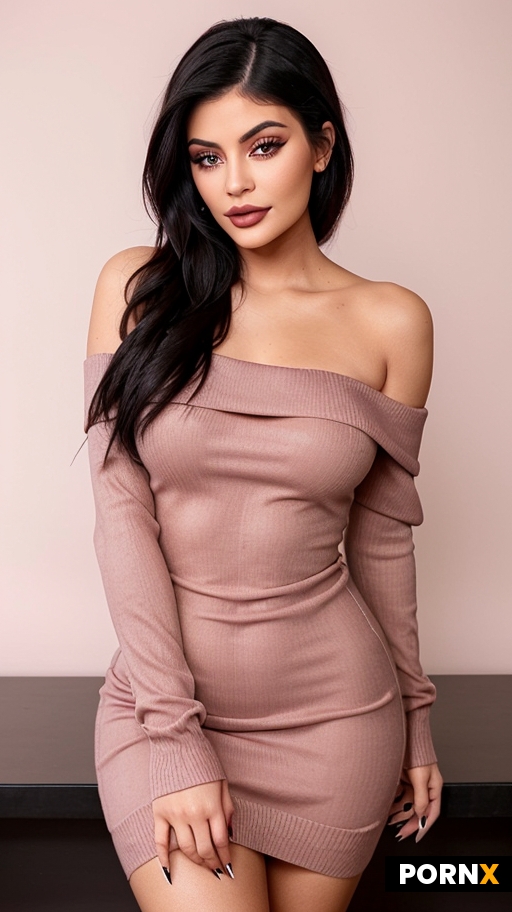kyliejenner is looking at camera seductively while she leans forward