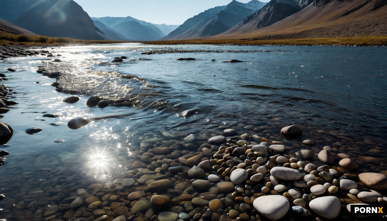 translucent body of water flowing down a poetic looking valley