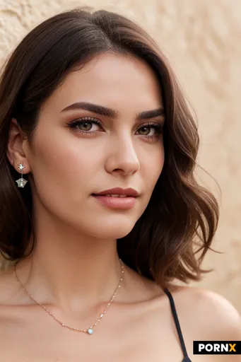 Ultra-realistic vertical close-up beauty portrait of an adult woman