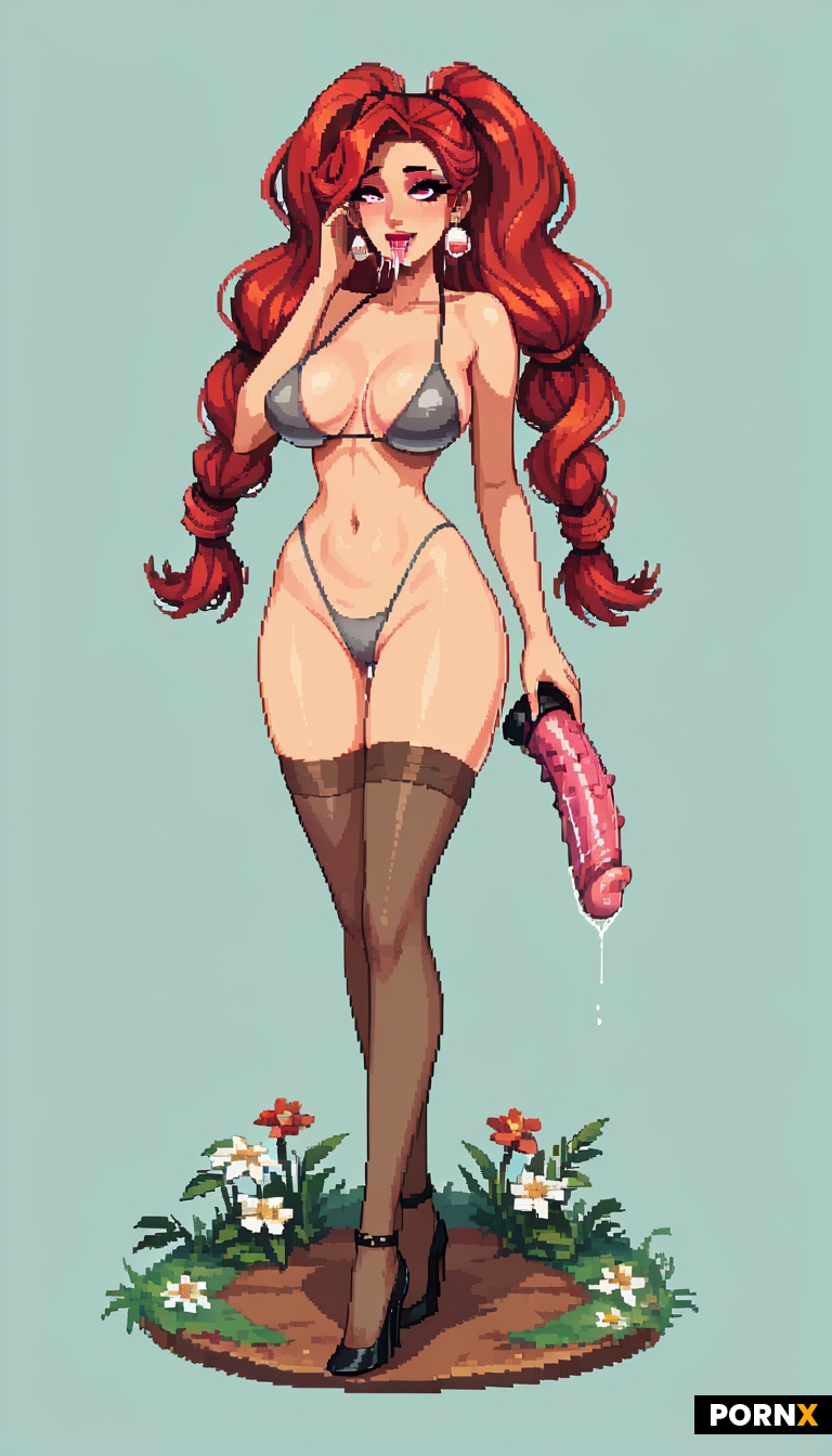 long red pigtails