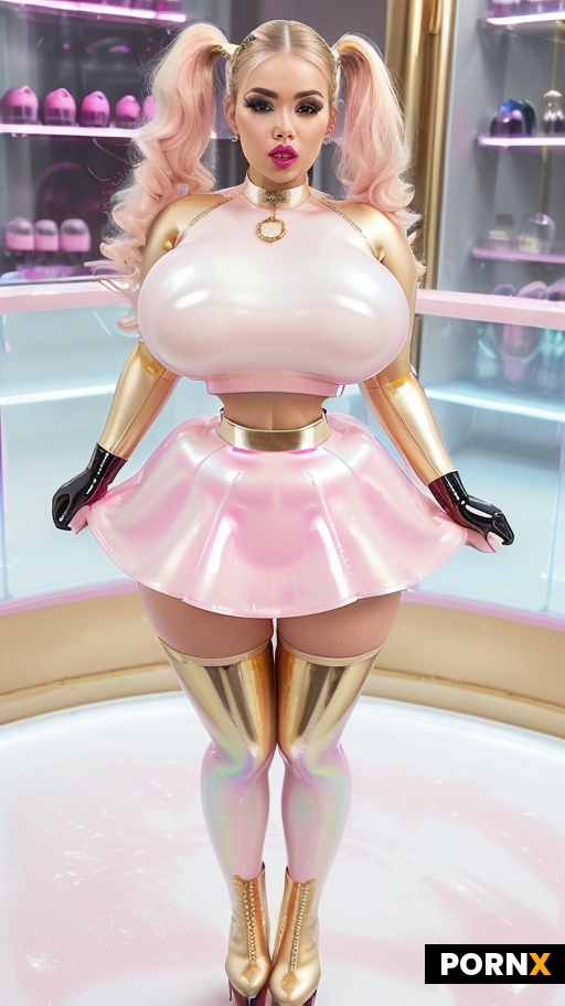 Hyperfeminine bimbo robot android