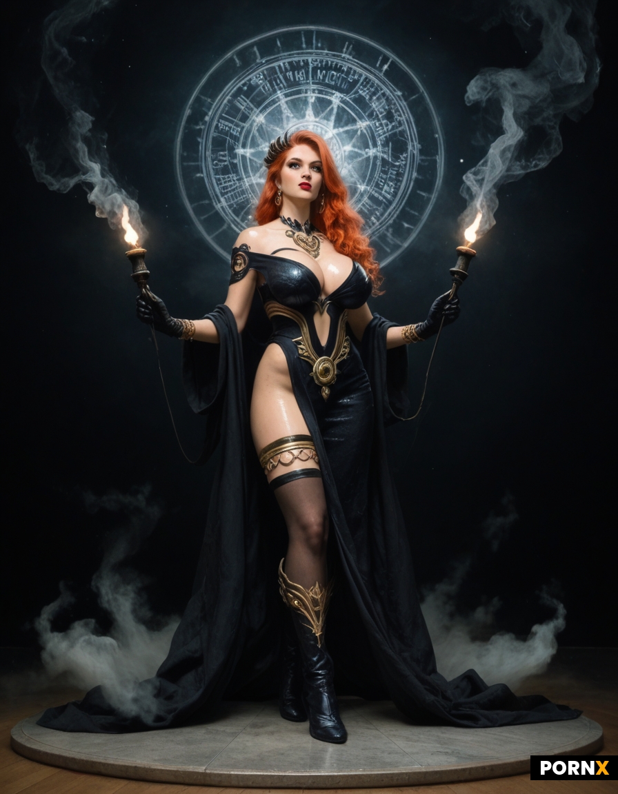 Dynamic overdramatic maniacal futuristic comic siren supervillain succubus seductress diva