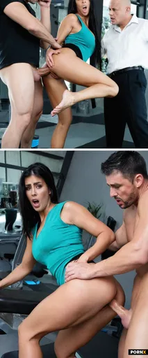 An incredibly hot female aerobics instructor