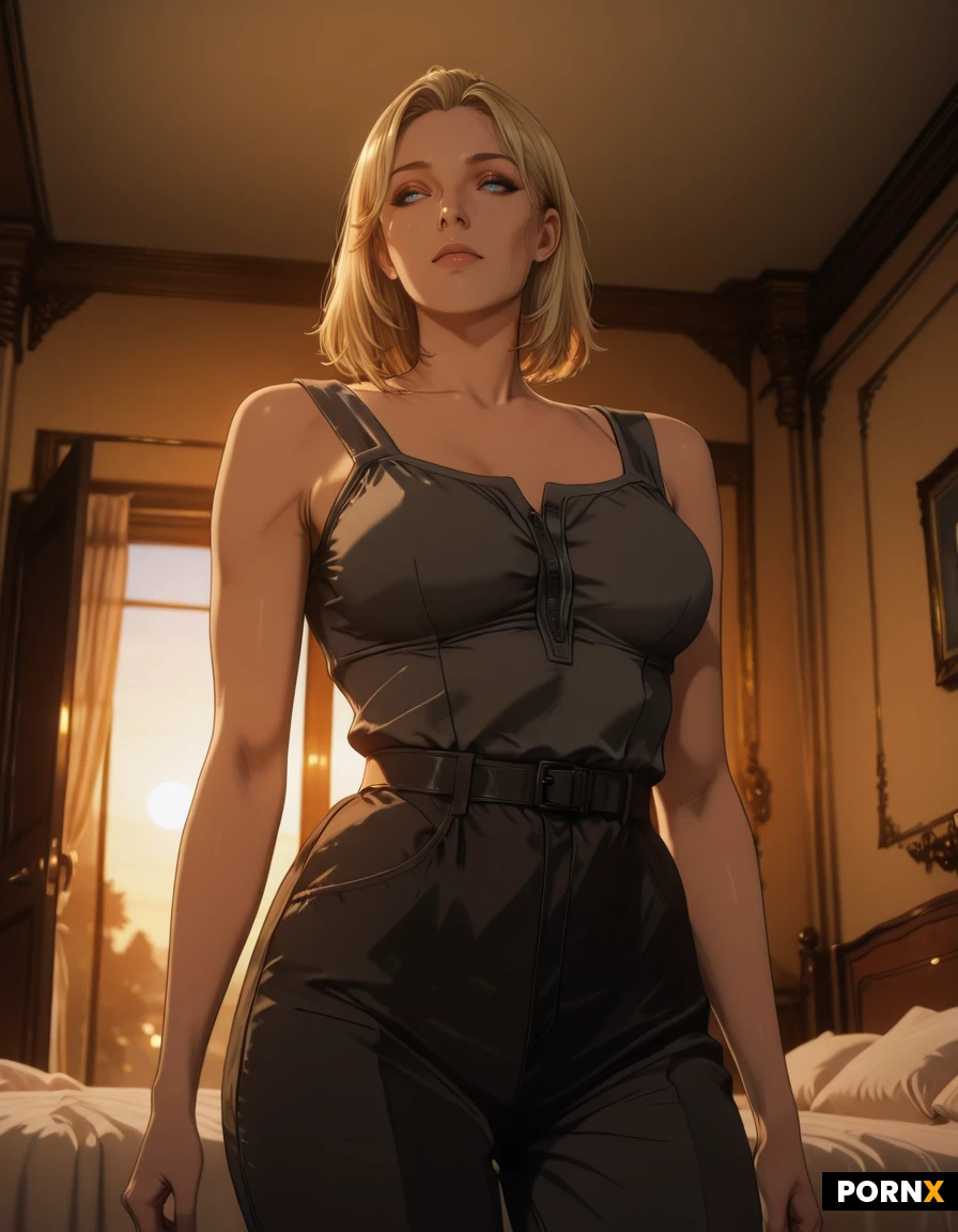 masterpiece, best quality, highres, absurdres, peasant_clothes, walking, bedroom, luxury_bedroom, sunrise, morning_light, soft_shadows, interior, bed, canopy_bed, contrast, detailed_background, depth_of_field, cinematic_lighting, low_angle, full_body, quiet_atmosphere, ambient_light, golden_hour, realistic_style, door way, 3/4 body, camera at eye level