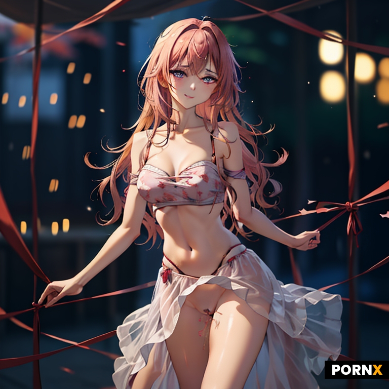 Woman with pink hair light pink eyes and pail skin