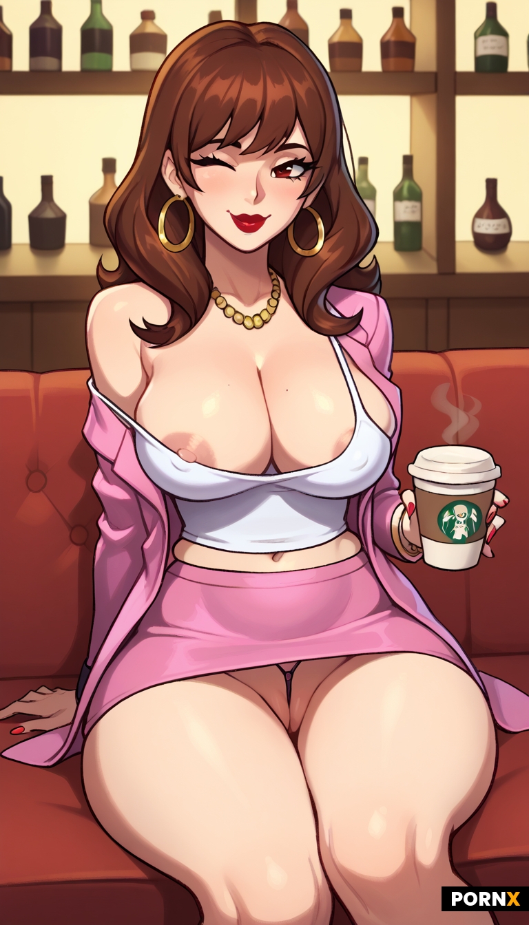 sitting on couch in coffee shop