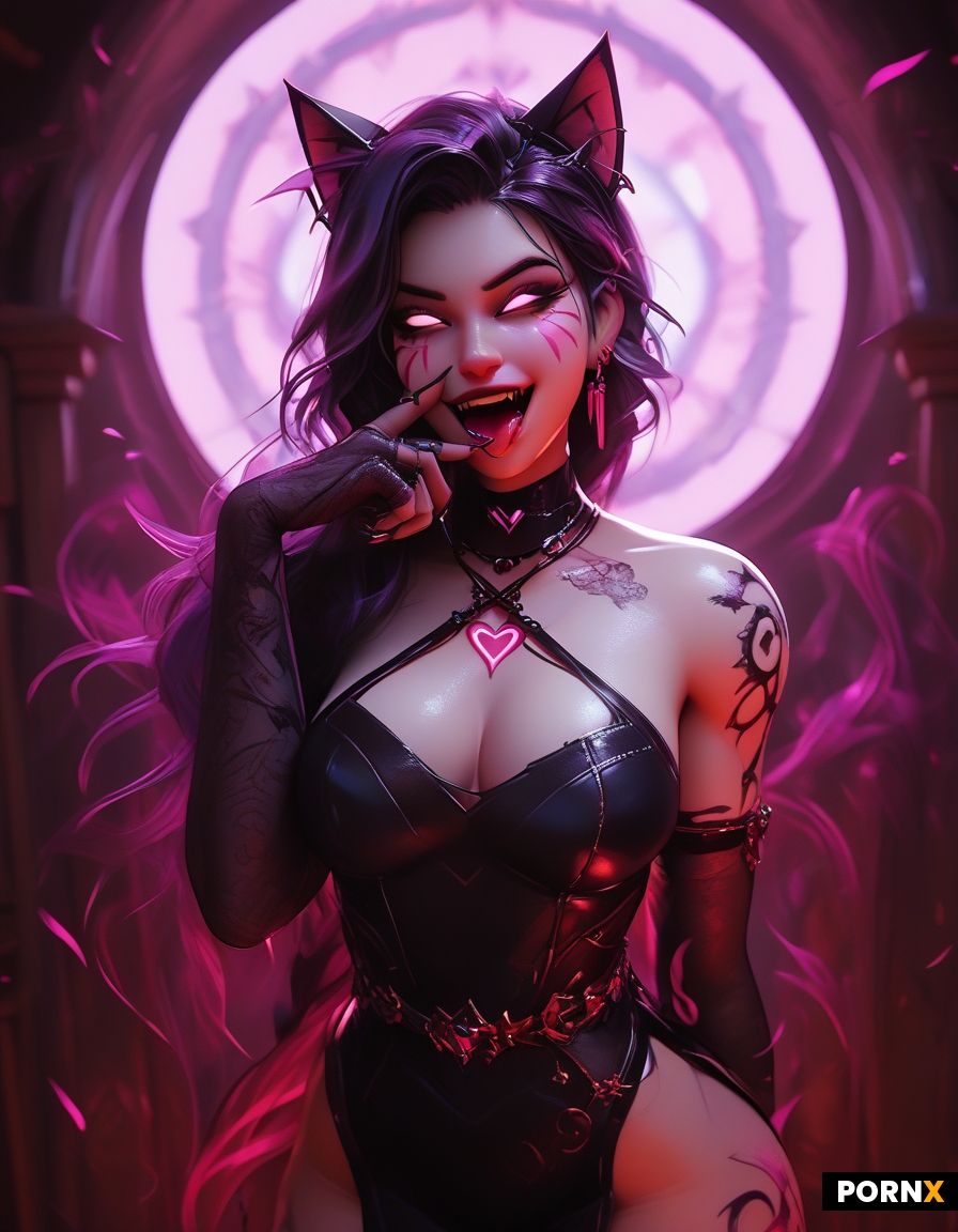 Thick Korean medium breasts thick thighs medium ass modern tattoos cat ears ahegao face cat ears tit