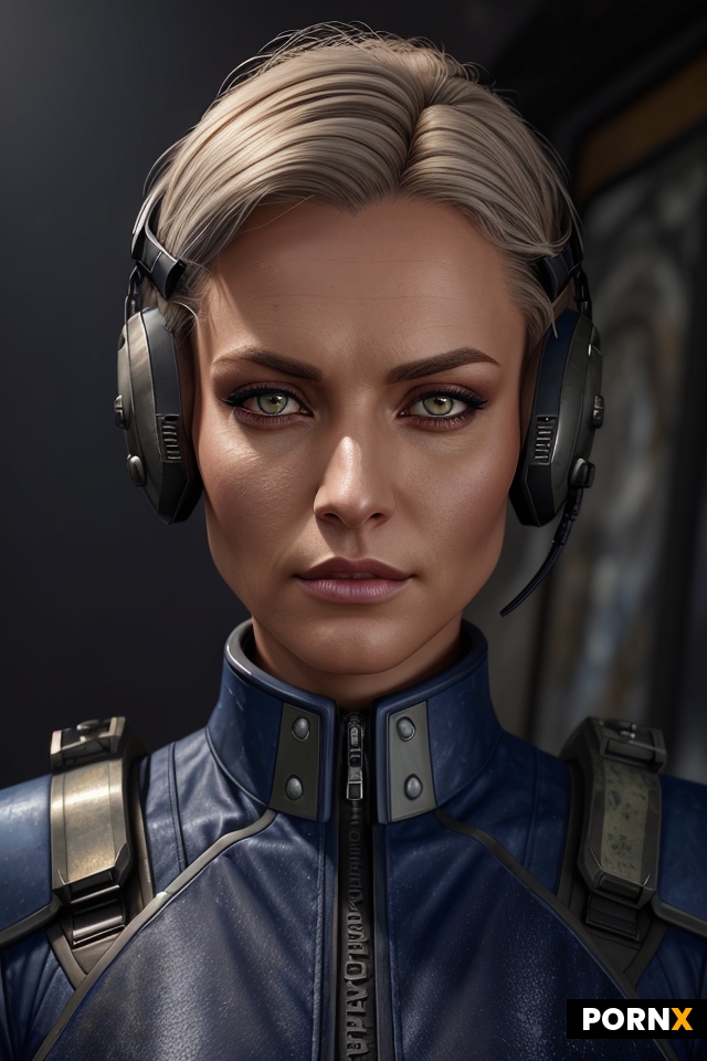 A highly detailed and realistic digital painting of a fierce female Battletech aerospace pilot in he