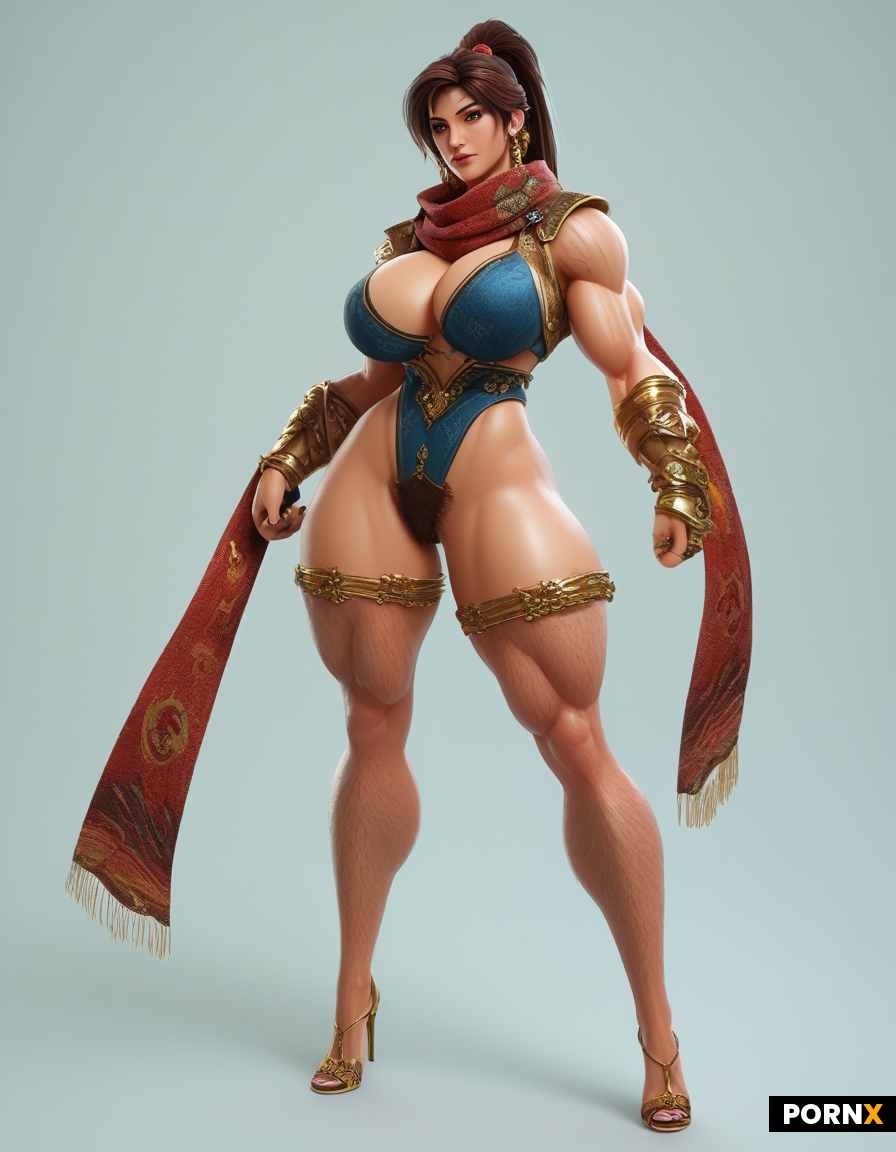 This is a full body portrait photograph of a nude temptress woman with a light olive skin tone and a