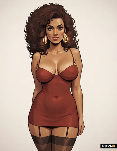 Photorealistic erotic portrait of a beautiful 25-year-old Afro-Mexican woman from Costa Chica