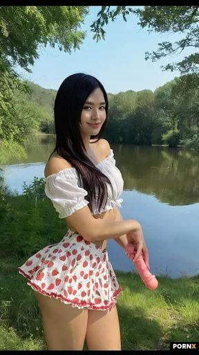 A professional medium shot of a slender 19yo woman with long