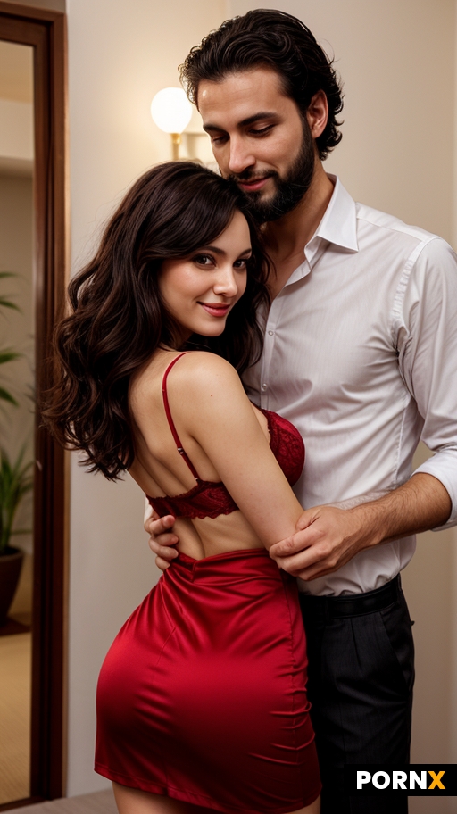 Man holding horny woman