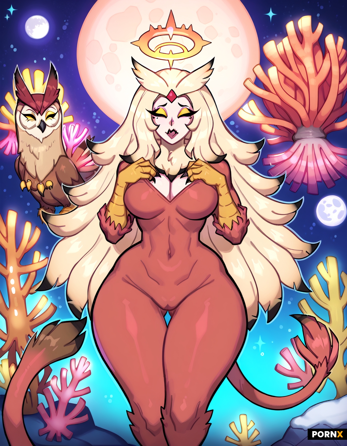 an owl gryphon woman