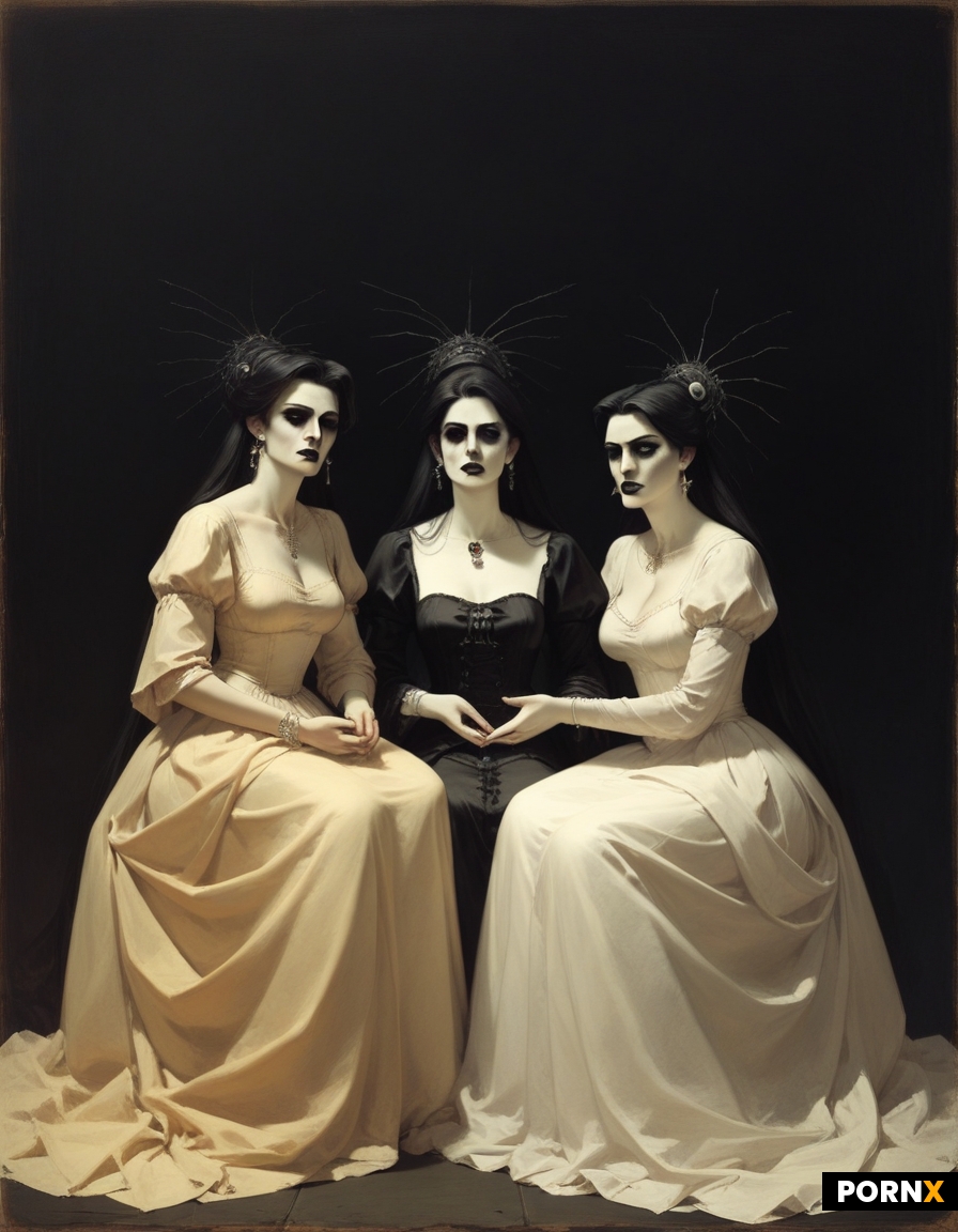 Three female vampires sitting next to each other