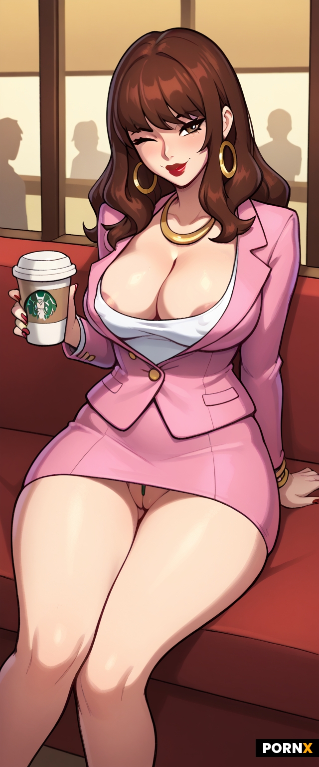 sitting on couch in coffee shop