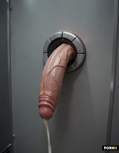 massive penis inside semen harvesting machine