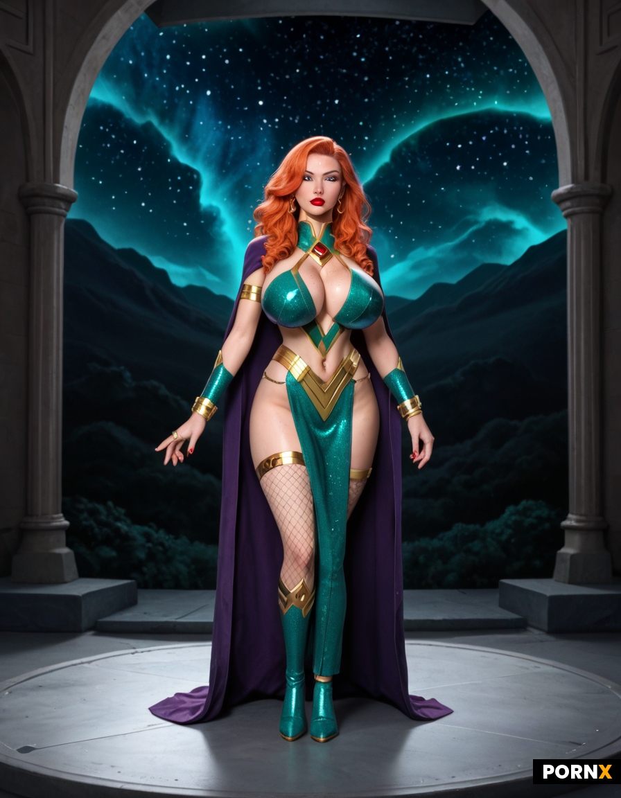 Dynamic overdramatic maniacal futuristic comic siren supervillain succubus seductress diva