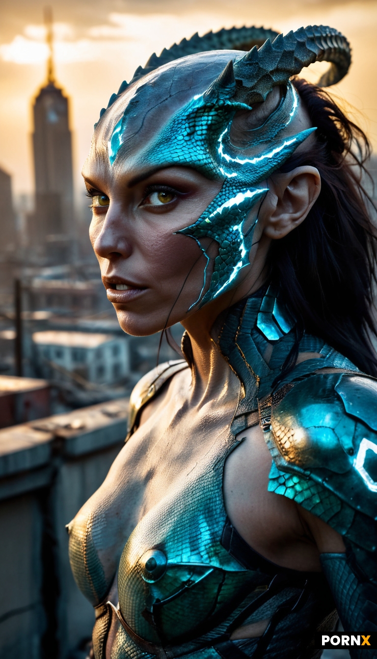 national geographic photograph of attractive humanoid electric dragon