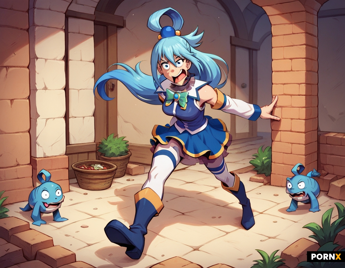 kazuma satou and aqua from konosuba
