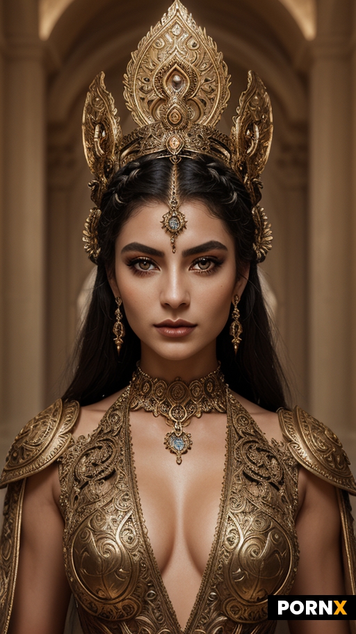 This image is a stunning digital artwork depicting a mysterious and ethereal sexual goddess of beaut