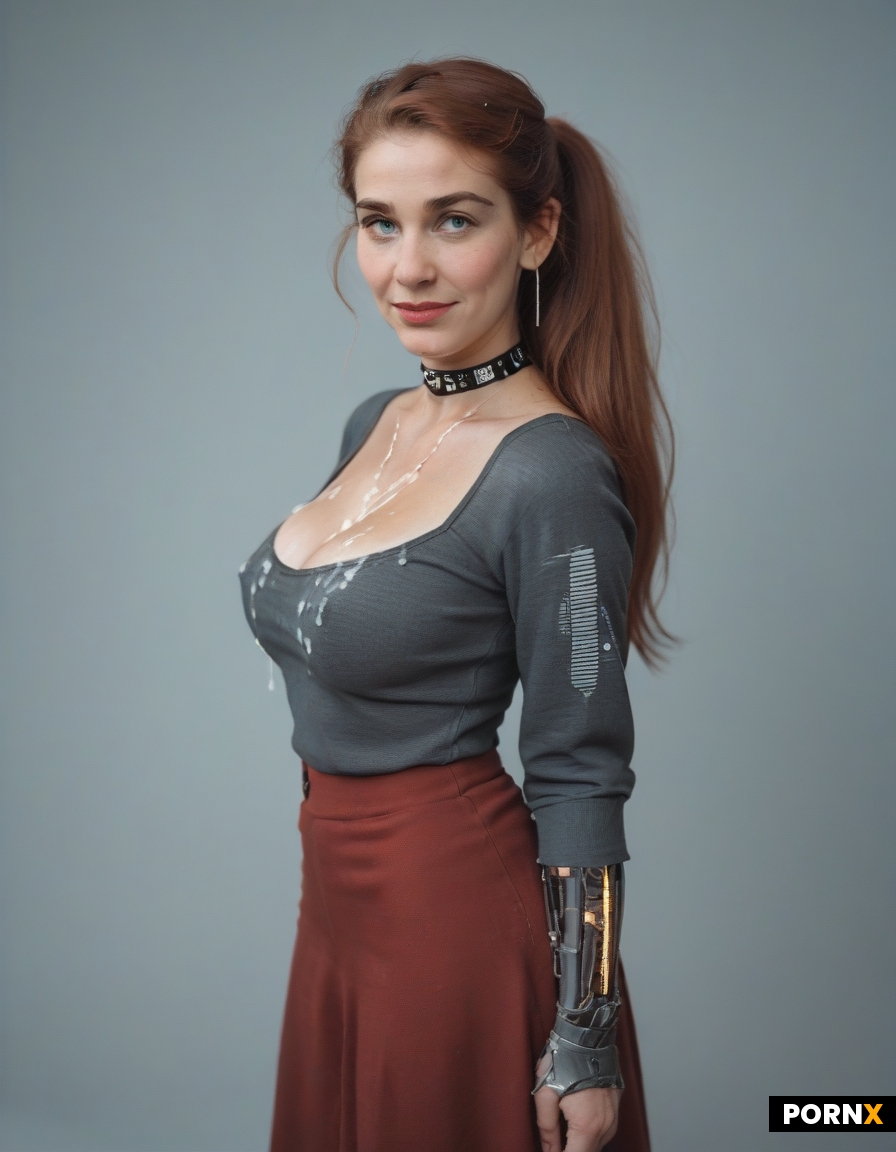 retrofuturistic post-apocalyptic robotic Android sexbot full body bukkake