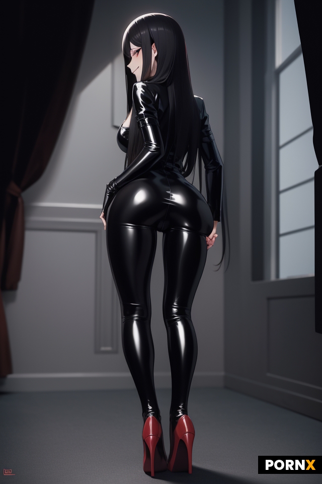 A dark doll draped in latex and lace