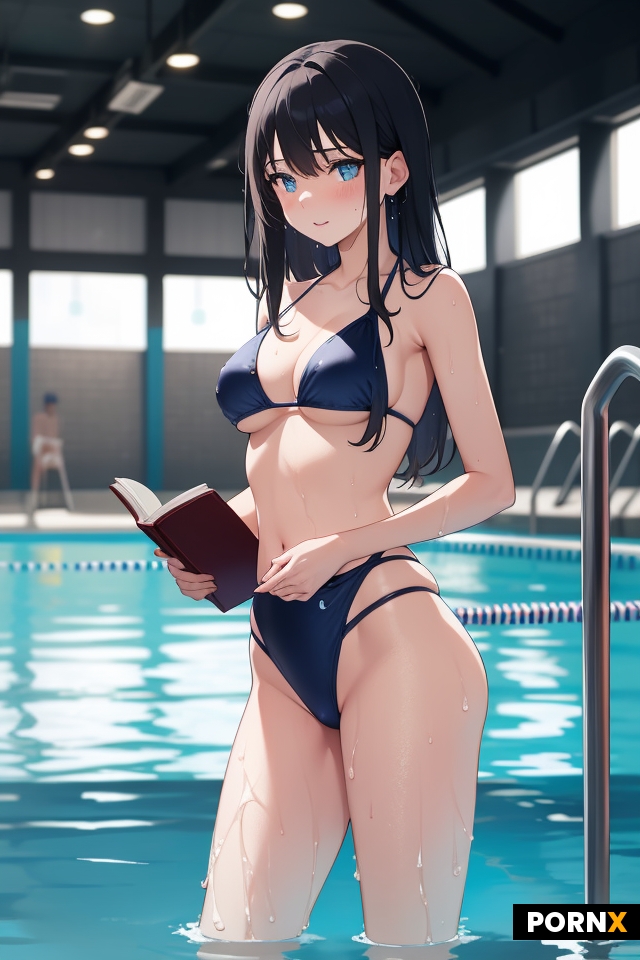 She is studying at the university and is currently taking a swimming lesson