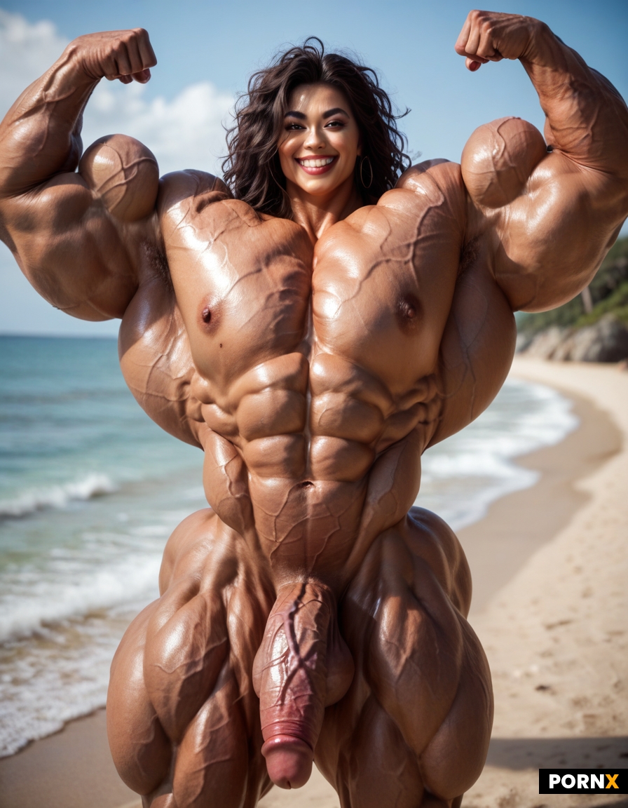 Naked large perfect cock and testicles
