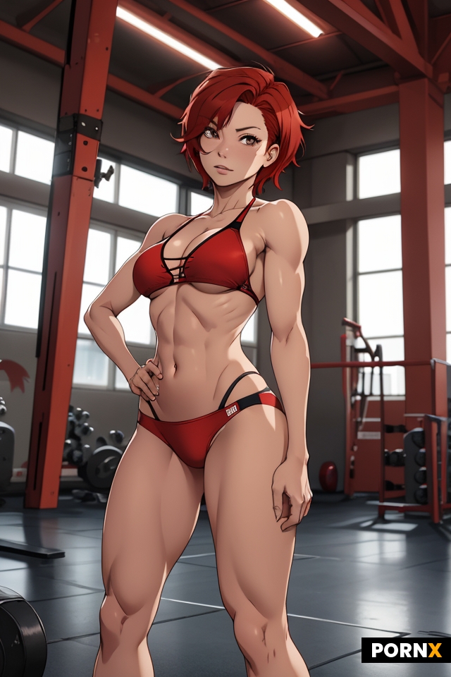 Fit woman with short red hair