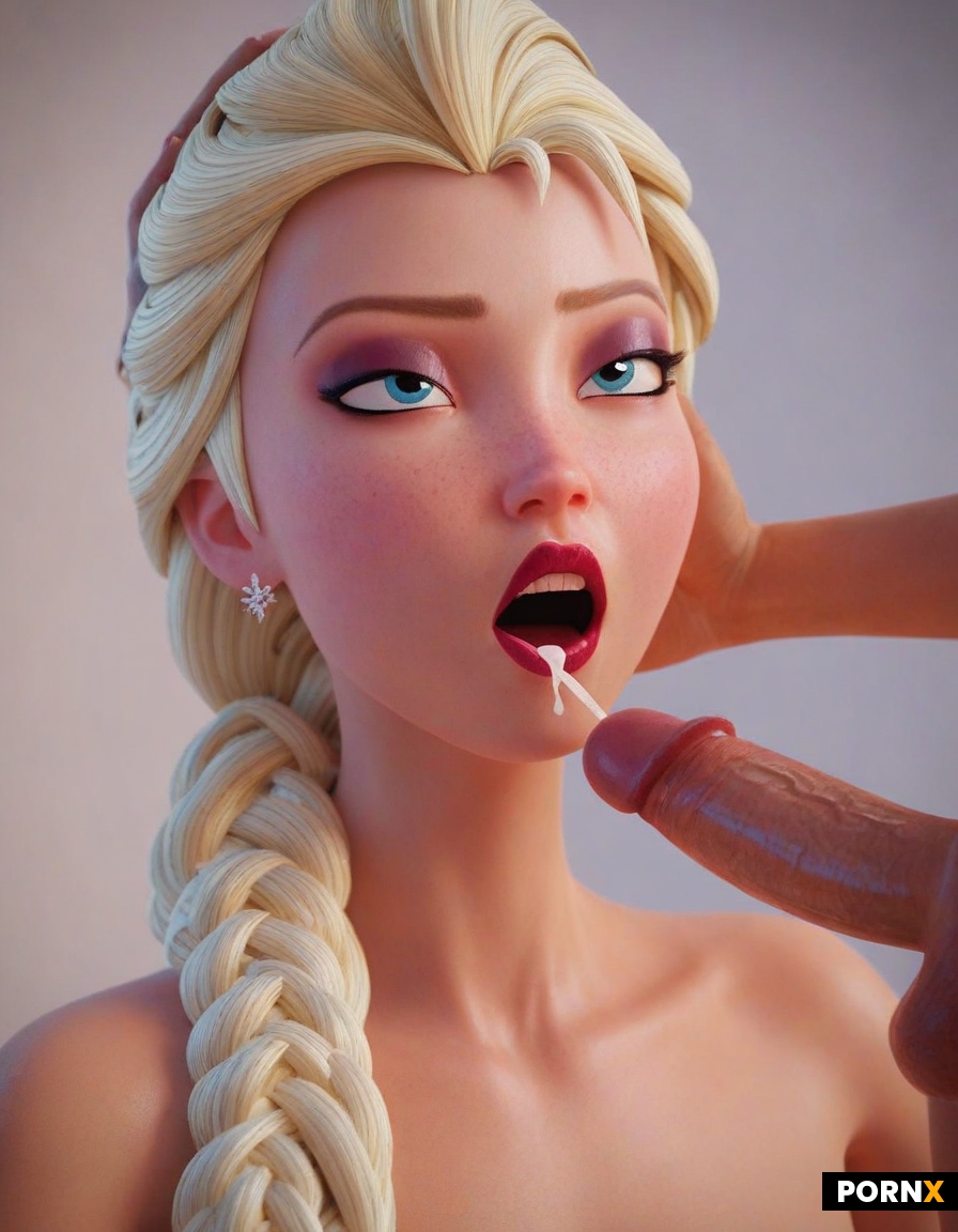 Elsa from Frozen is a futanari with a big dick
