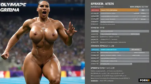A naked beautiful female Olympic athlete with sprinter’s muscles and slightly curvy