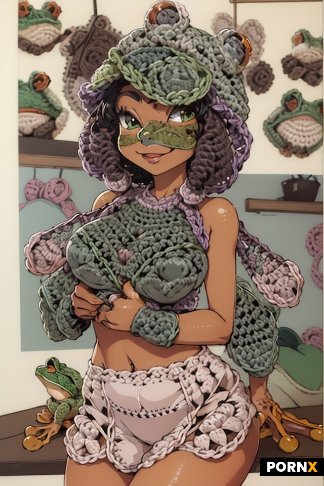 crochet style frog