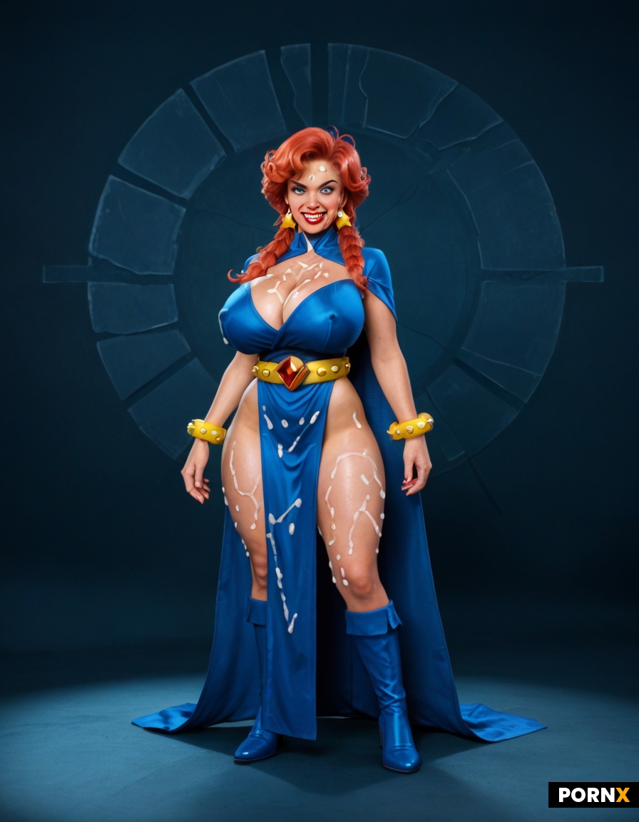 Ultimate Dynamic overdramatic maniacal retro vintage comic superheroine