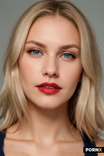 Portrait: close-up of her face; 21-year-old blonde very blonde