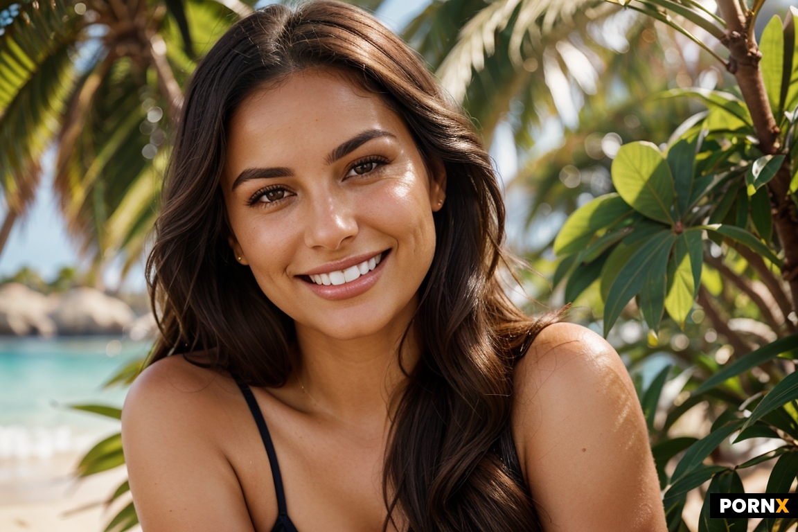 Macro headshot of a stunningly beautiful woman with a sun-drenched coastal American aesthetic