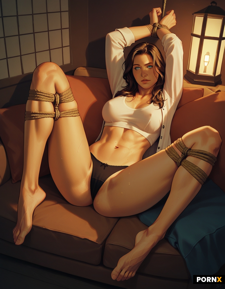 legs tied together at ankles