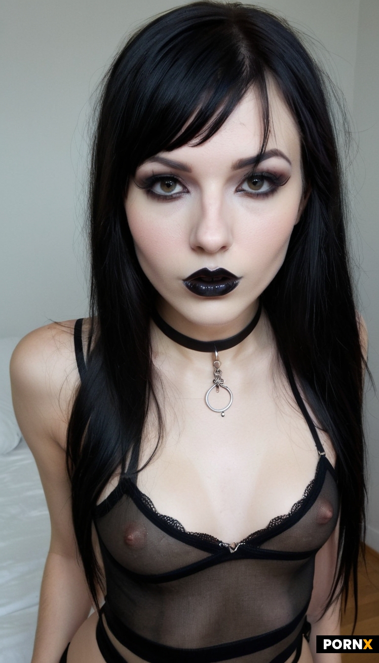 Goth female cute face