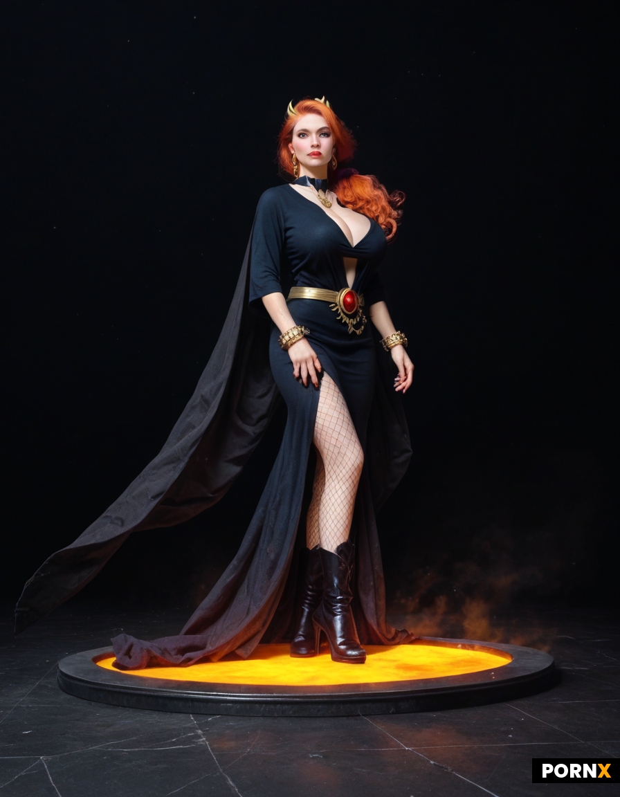 Dynamic overdramatic maniacal futuristic comic siren supervillain succubus seductress diva