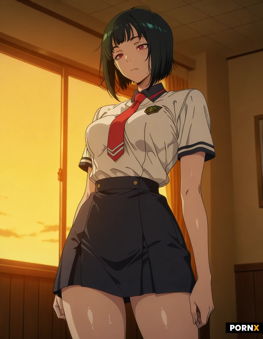 Woman, 20_years_old, light_skin, Fit_body, medium_breasts, fit_thighs, academy_uniform, academy_room, daylight, 2D, anime, octane_render