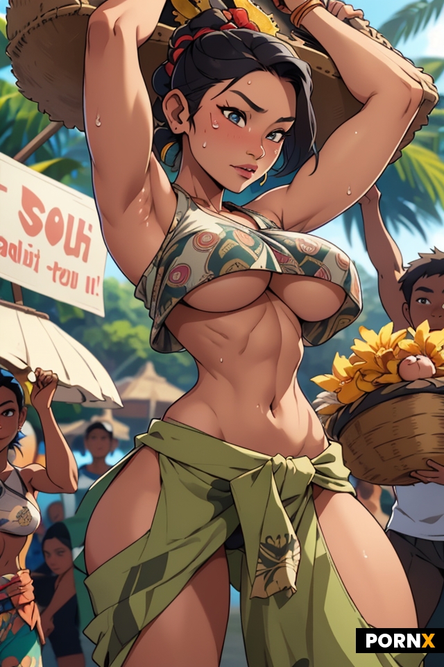 an 18 year old indonesian woman with fit body and a gigantic fake tits