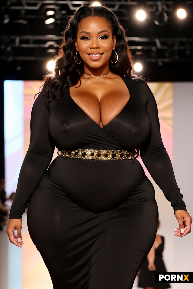 famous bbw black milf pornstar posing fashion runway