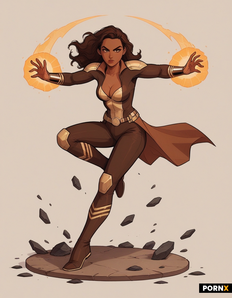 a female superhero with earth powers