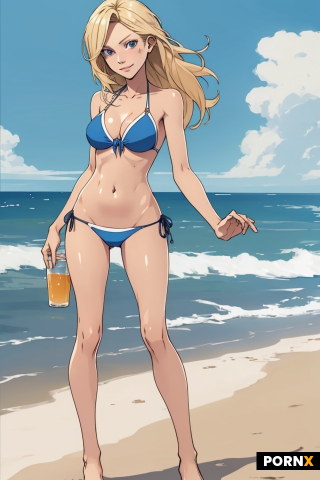 Skinny blond woman
