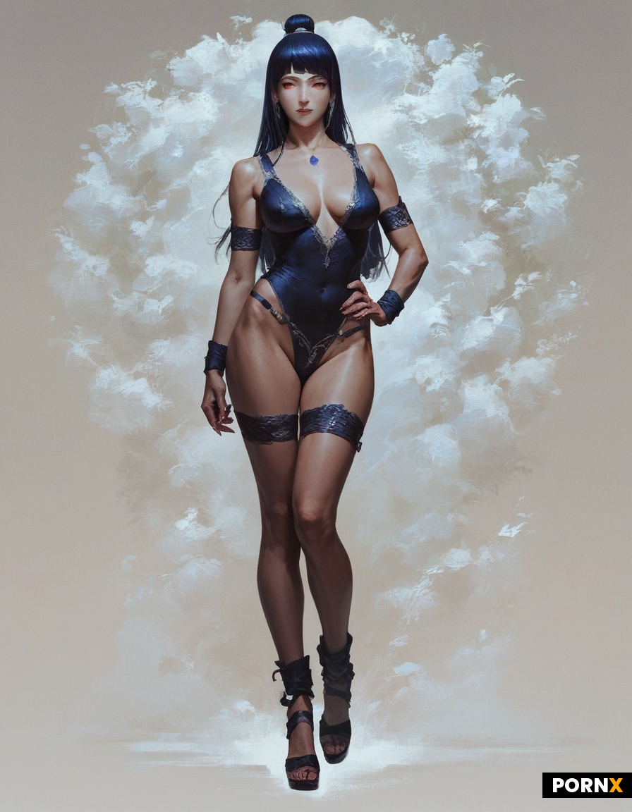 cute beauty Hinata Hyuga: from Naruto Shipuuden on her knees