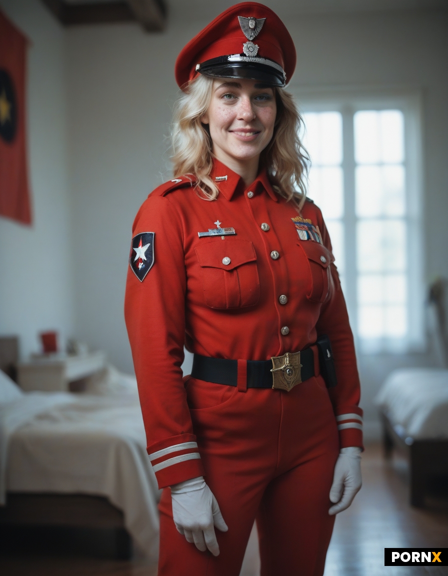 Black red soldier uniform